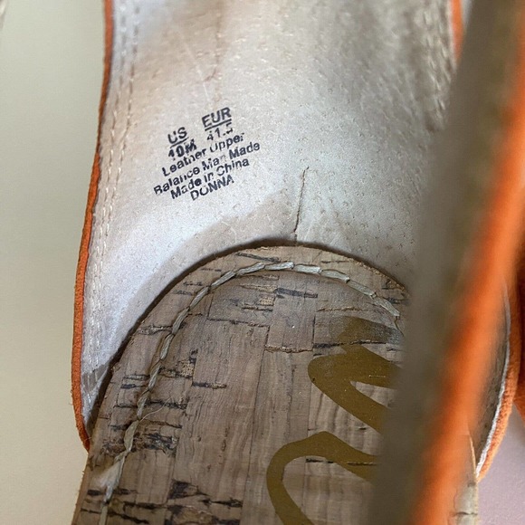 Sam Edelman Donna Sandal Caged Orange Suede Gladiator Strappy Thong Toe … - Picture 5 of 6